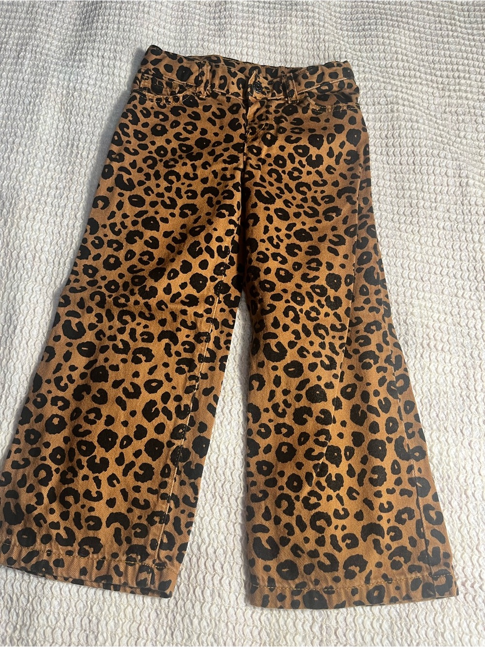Cat & Jack Leopard Print Wide-Leg Jeans - Brown/Black
